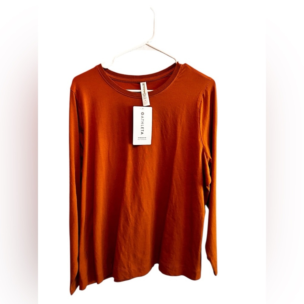 NWT Athleta Burnt Orange Long Sleeve Top - Picture 1 of 4
